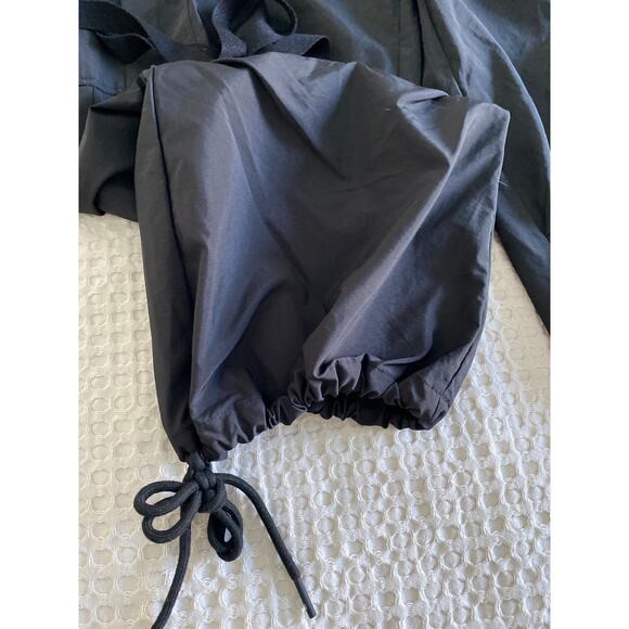 Women's Large Black Low-Rise Drawstring Utility Cargo Pants - Picture 10 of 11